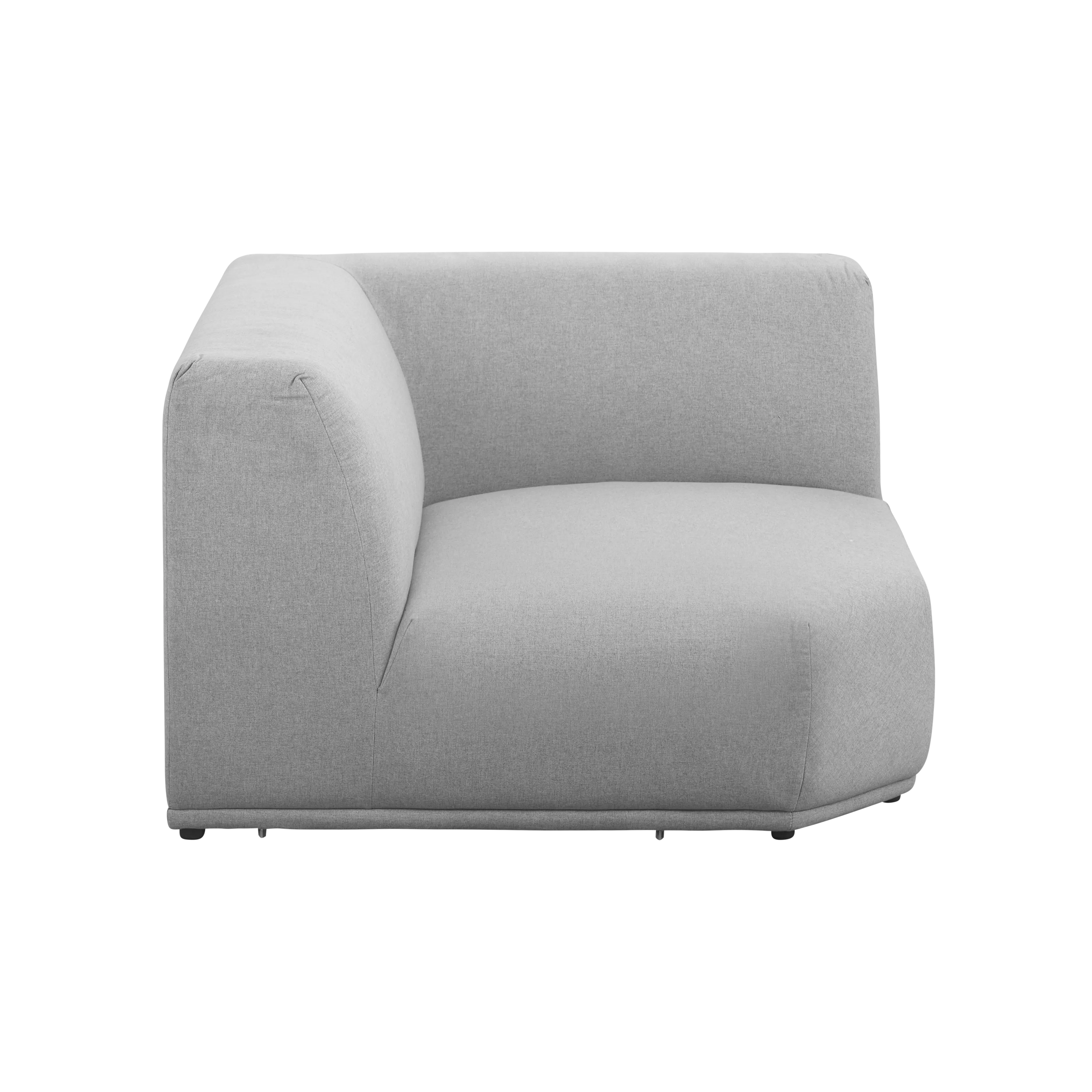 Milan 4 Seater Corner Extended Sofa - Slate (Fabric) - 14 - Modern minimalist sofa, gray fabric upholstery, sleek design