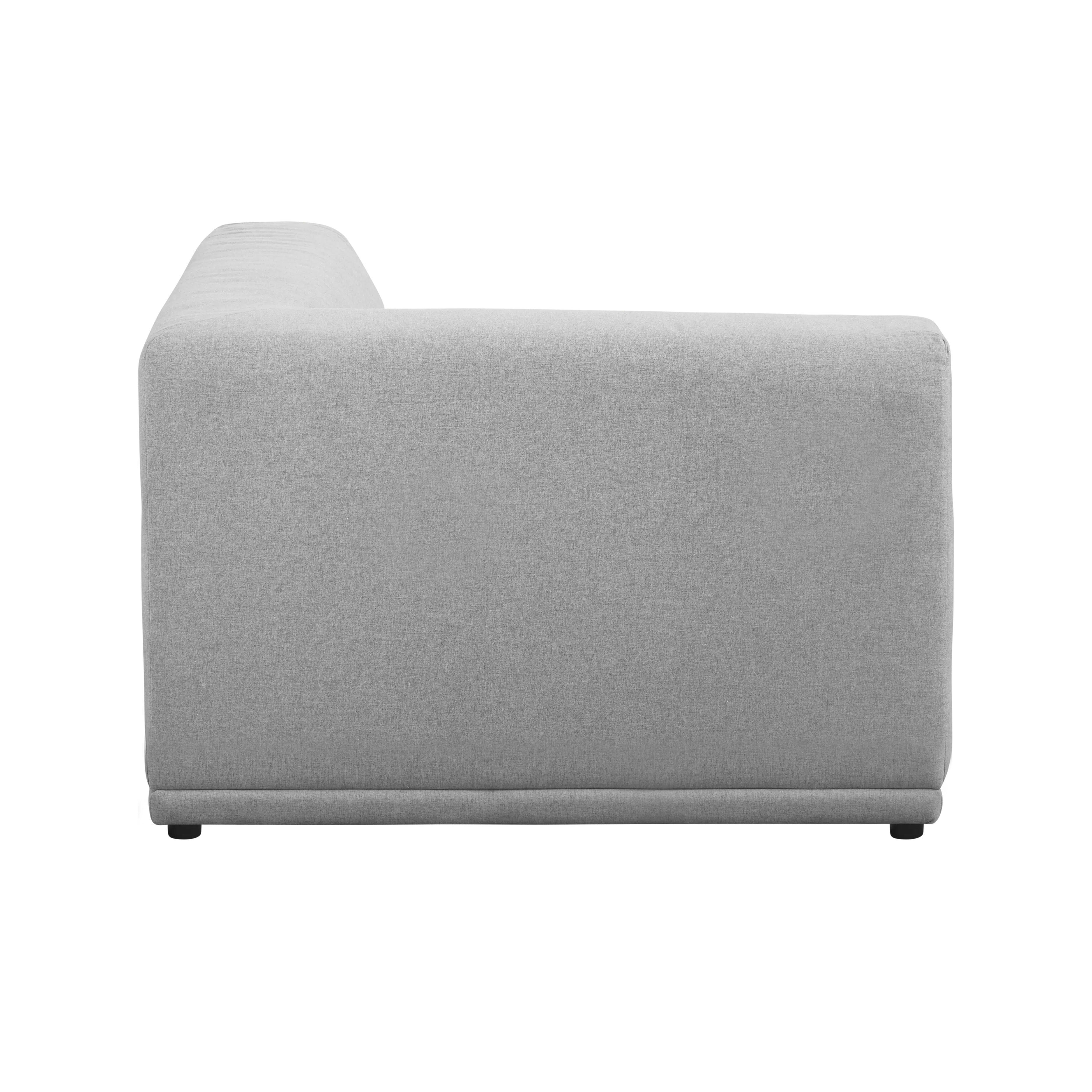 Milan 4 Seater Corner Extended Sofa - Slate (Fabric) - 16 - Modern gray sofa, minimalist design, sleek fabric, comfortable