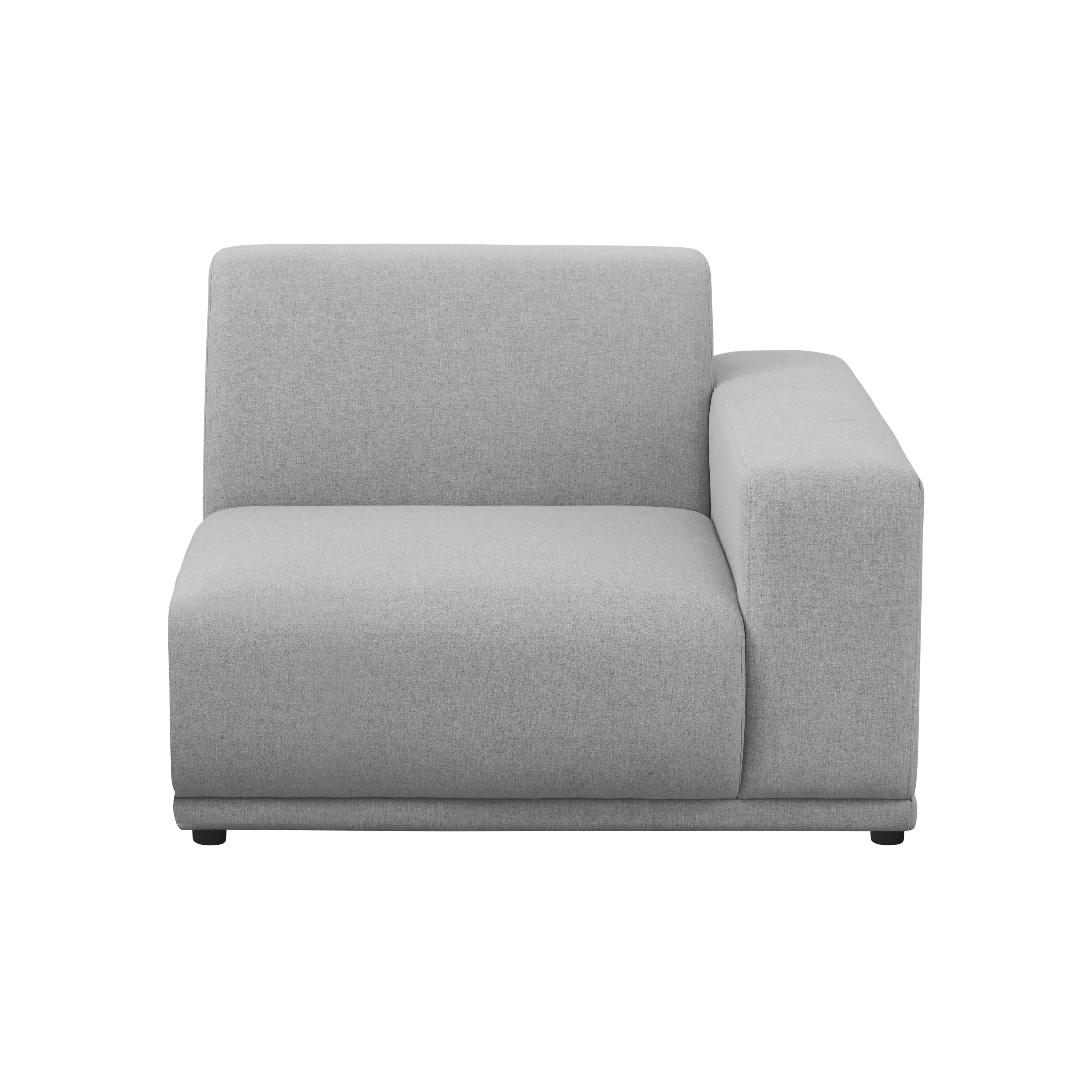 Milan 4 Seater Corner Extended Sofa - Slate (Fabric) - 10 - Modern gray sofa, minimalist design, upholstered fabric, sleek