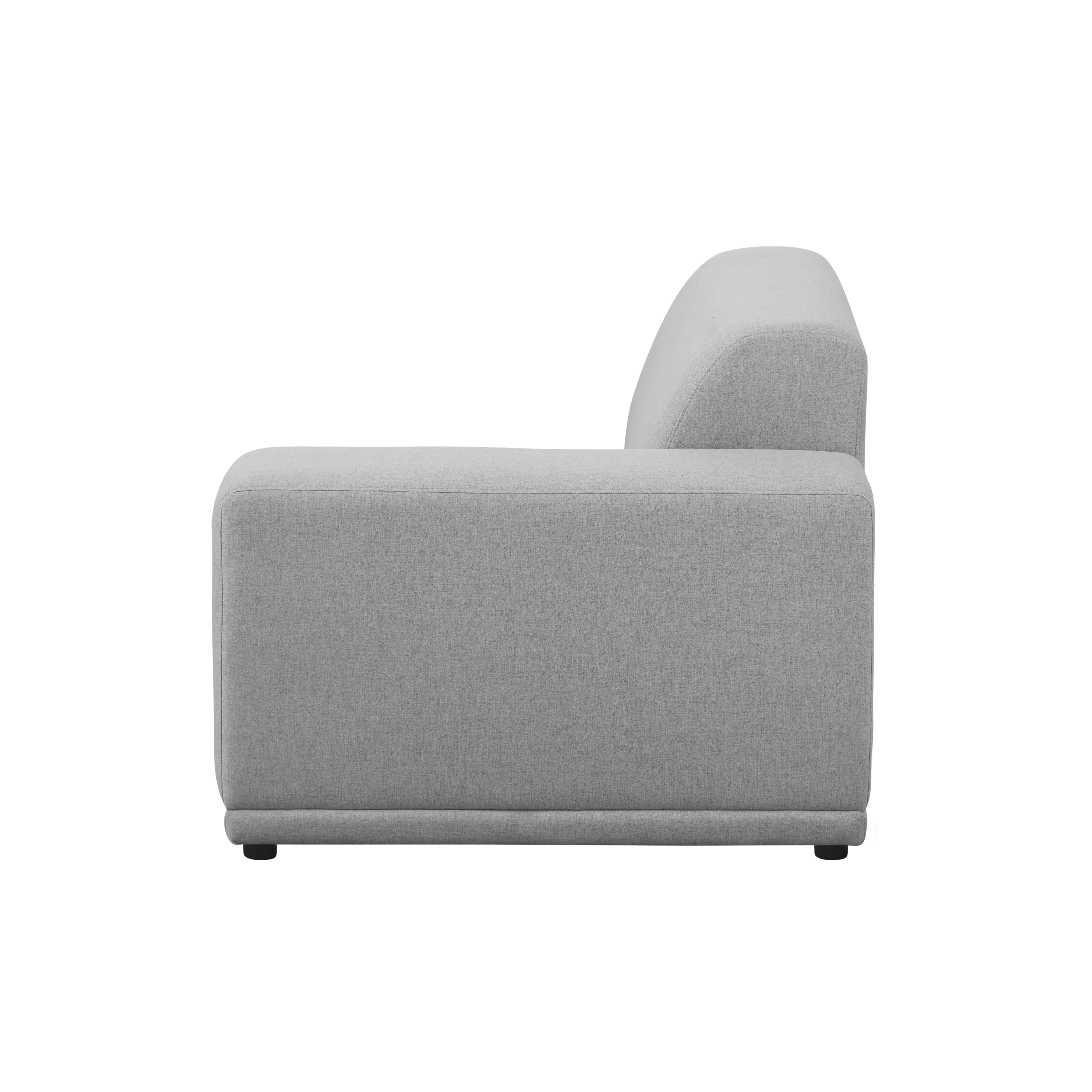 Milan 4 Seater Corner Extended Sofa - Slate (Fabric) - 12 - Modern gray sofa, minimalist design, sleek fabric, comfortable