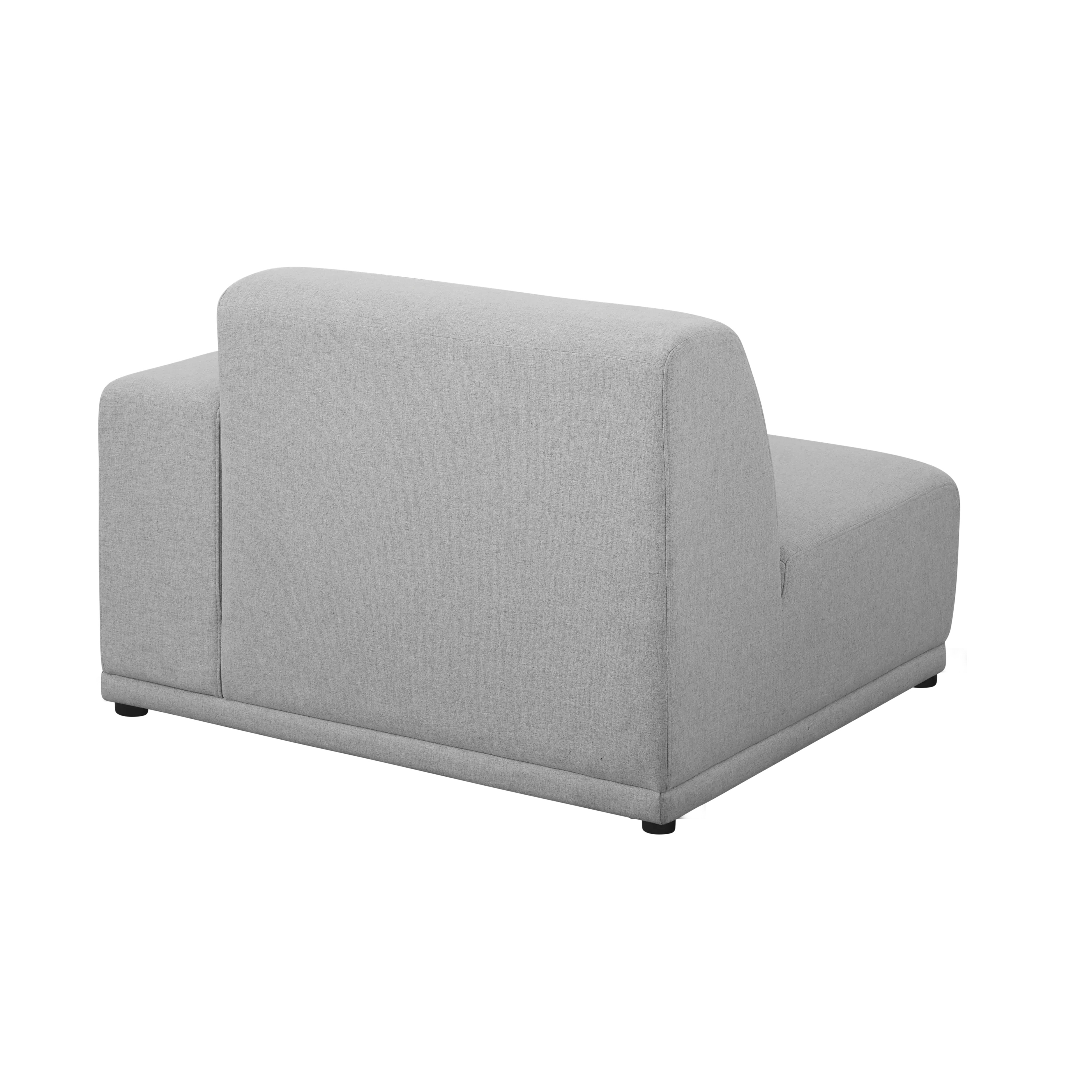 Milan 4 Seater Corner Extended Sofa - Slate (Fabric) - 13 - Modern gray sofa, minimalist design, upholstered fabric, sleek