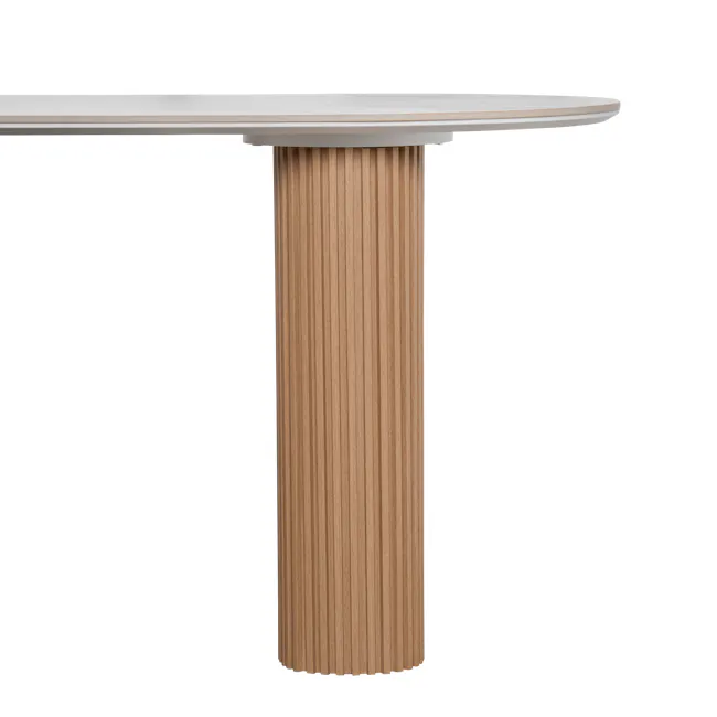 Teresa Dining Table 1.6m - Oak, White Marble (Sintered Stone) - 4