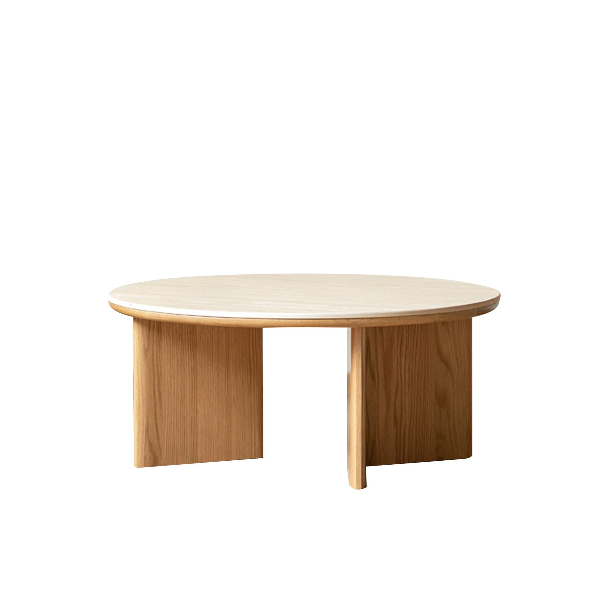 Alessia Round Coffee Table 0.8m - Travertine (Sintered Stone)