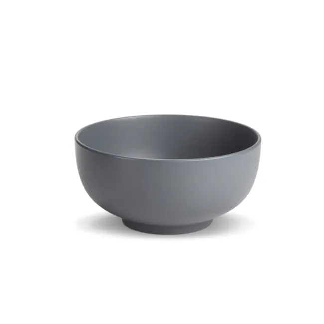 Base Piece DeTerra 5.75” Soup Bowl - Stone Blue - 1 - Grey bowl, minimalist design, sleek shape, modern kitchenware, elegant