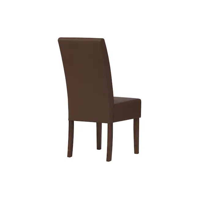 (As-is) Nora Dining Chair - Cocoa, Mocha (Faux Leather) - 2 - 9 - Brown upholstered dining chair, modern design, high back