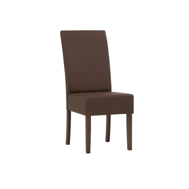 (As-is) Nora Dining Chair - Cocoa, Mocha (Faux Leather) - 2 - 1 - Brown upholstered dining chair, minimalist design, high