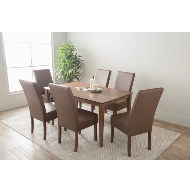 (As-is) Nora Dining Chair - Cocoa, Mocha (Faux Leather) - 2 - 7 - Dining room, modern dining table, brown upholstered