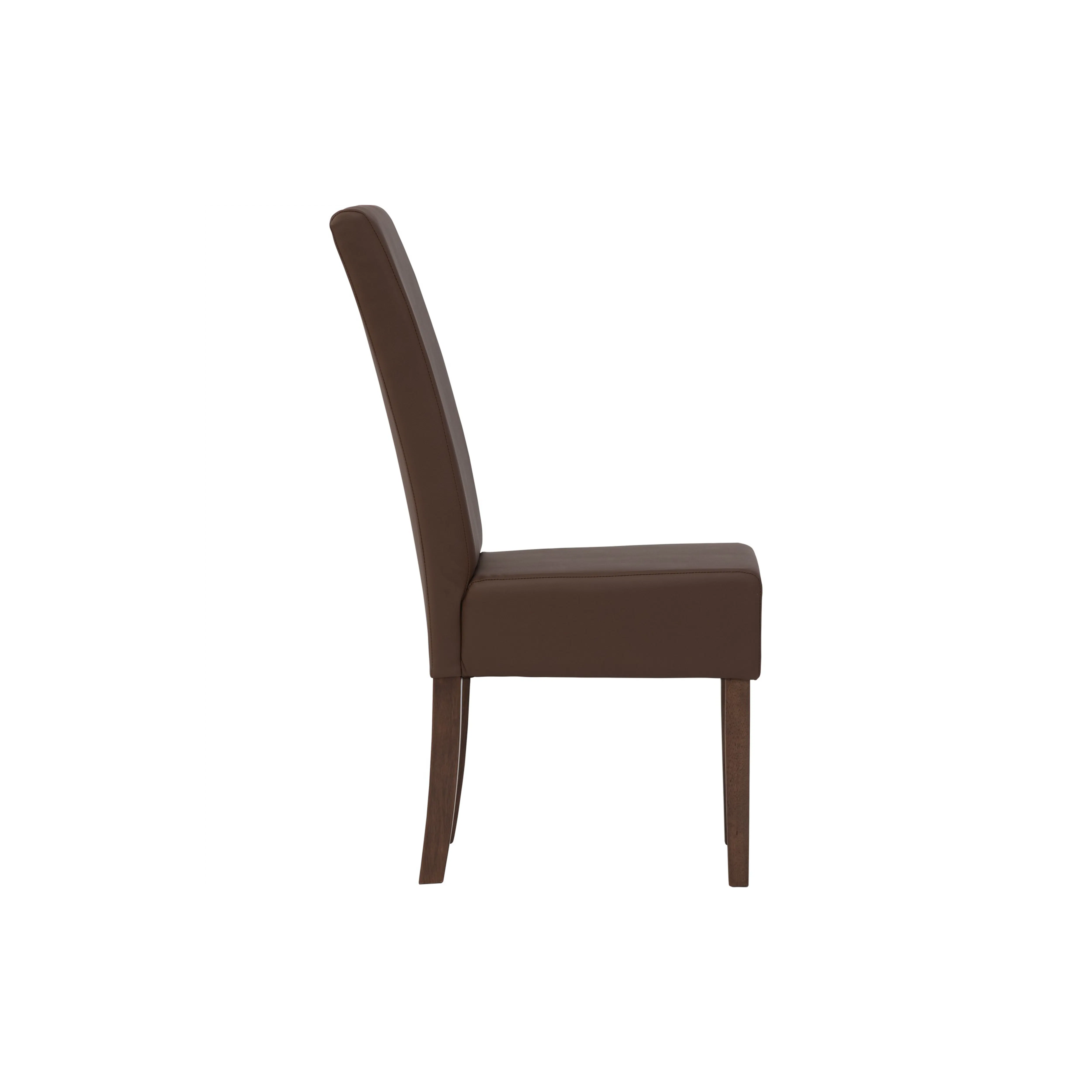 (As-is) Nora Dining Chair - Cocoa, Mocha (Faux Leather) - 3 - 14 - Brown upholstered dining chair, modern design, high back