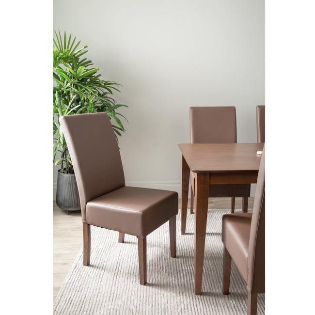 Nora Dining Chair - Cocoa, Mocha (Faux Leather) - 1