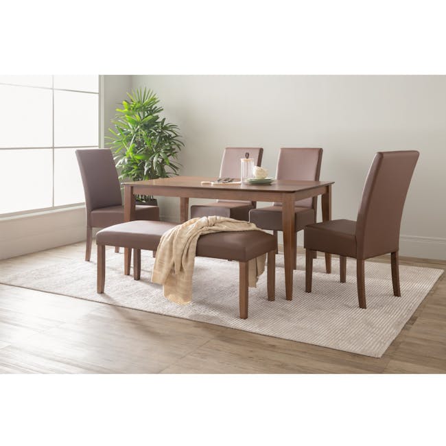 Nora Dining Chair - Cocoa, Mocha (Faux Leather) - 8