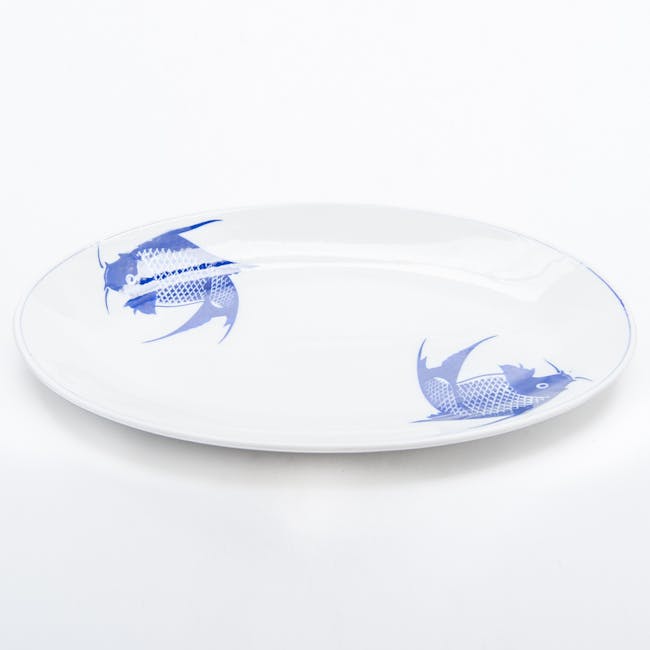 Blue Carp Oval Dish - 1