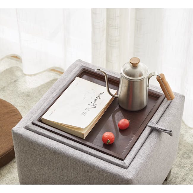Zoya Storage Stool/Coffee Table - Light Grey - 3
