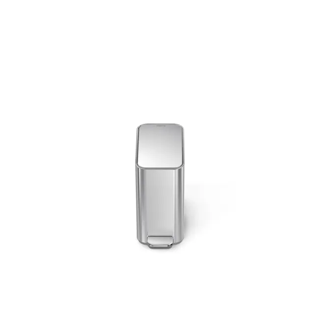 simplehuman 5L Slim Step Bin - Brushed - 1 - Sleek, modern stainless steel trash can, Transparent, minimalist design
