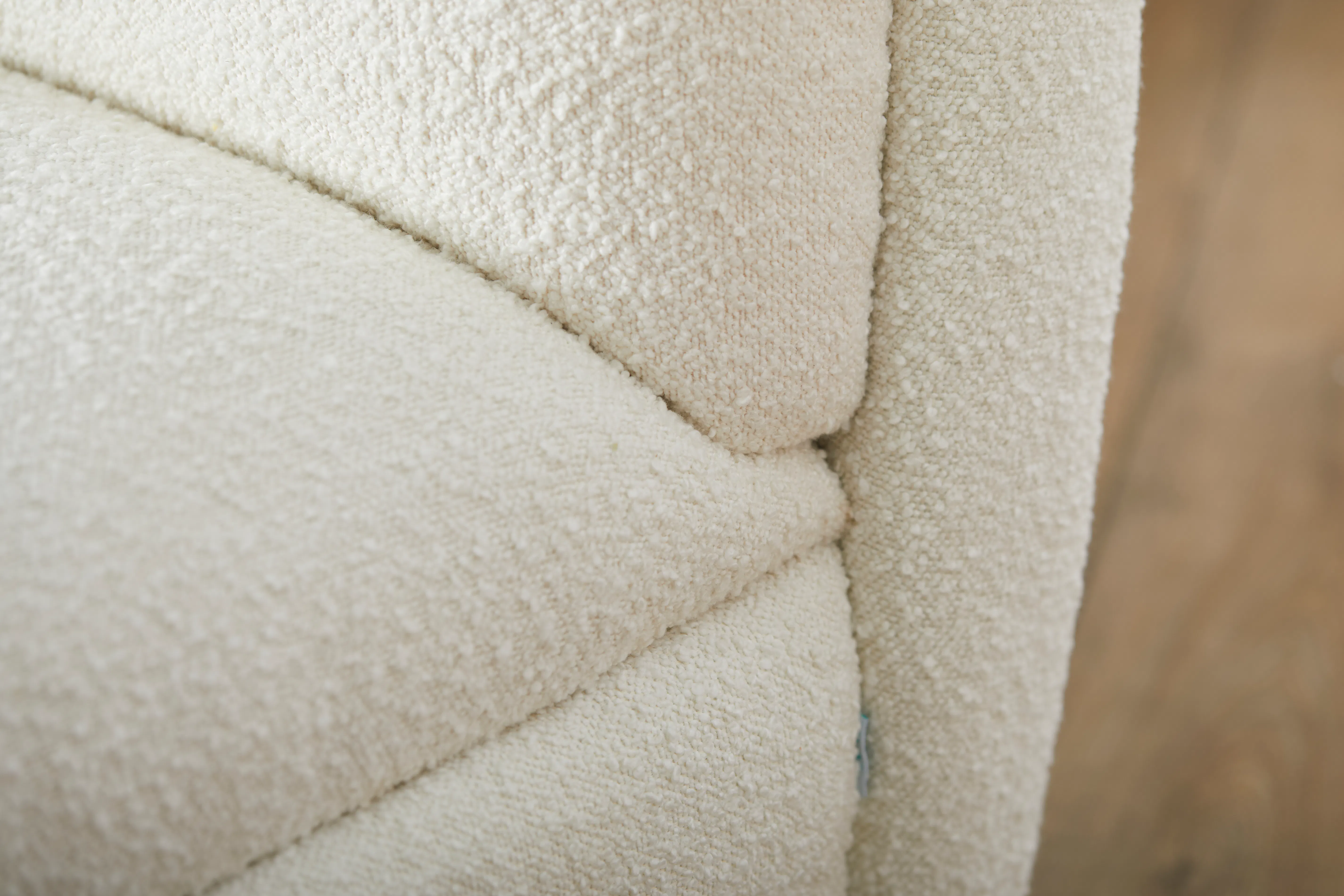 Freya Swivel Lounge Chair - 14 - Soft, fluffy, textured, cream-colored, plush, cozy, luxurious, comfortable, inviting, warm