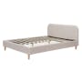 Nolan King Bed in Oatmeal with 2 Miah Bedside Table in White - 4
