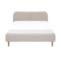Nolan King Bed in Oatmeal with 2 Miah Bedside Table in White - 7