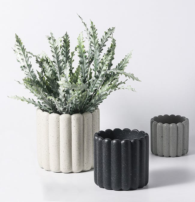 Yoshi Ceramic Pot - Grey - 3