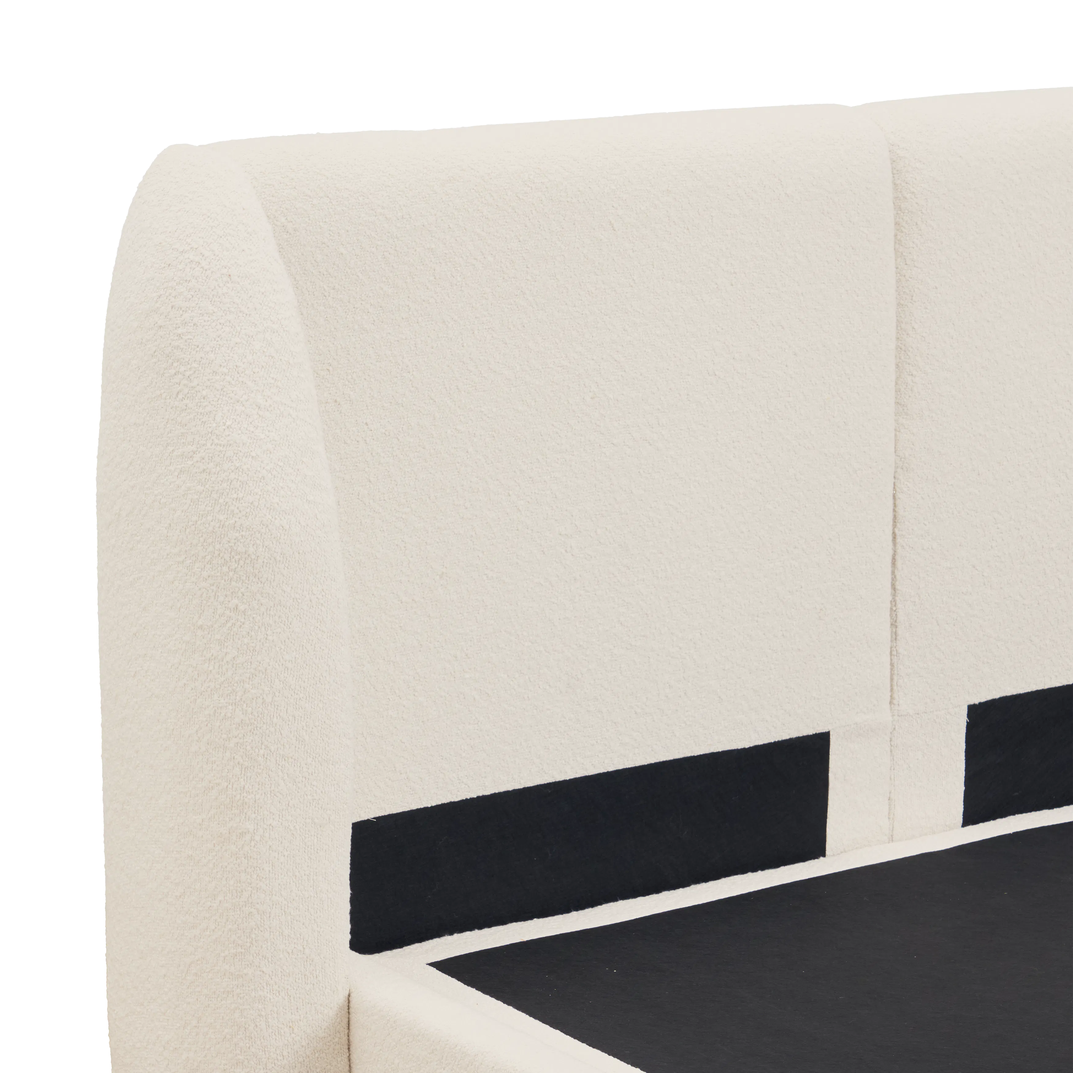 Nova Queen Storage Bed - Ivory Boucle - 11 - Cream-colored, plush, soft, textured, fabric, comforter, cozy, inviting