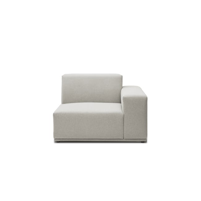 Milan Right Arm Unit - Ivory (Fabric) - 1 - Modern minimalist sofa, light gray fabric, sleek design, comfortable seating