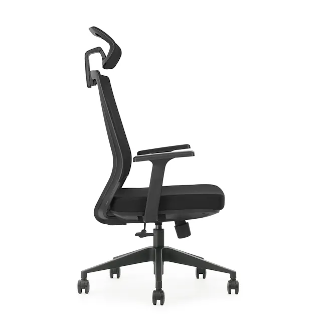 OTO Lumbarax - 4 - Black ergonomic office chair with adjustable height and tilt, comfortable armrests, padded seat and