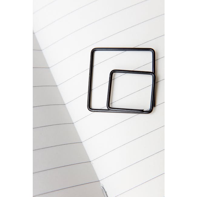 Minimalist Square Paper Clips - Black (Set of 15) - 1