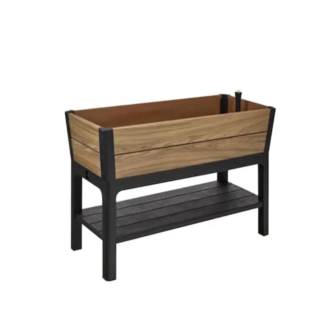 Darwin Raised Garden Bed With Shelf - Ashwood - 1