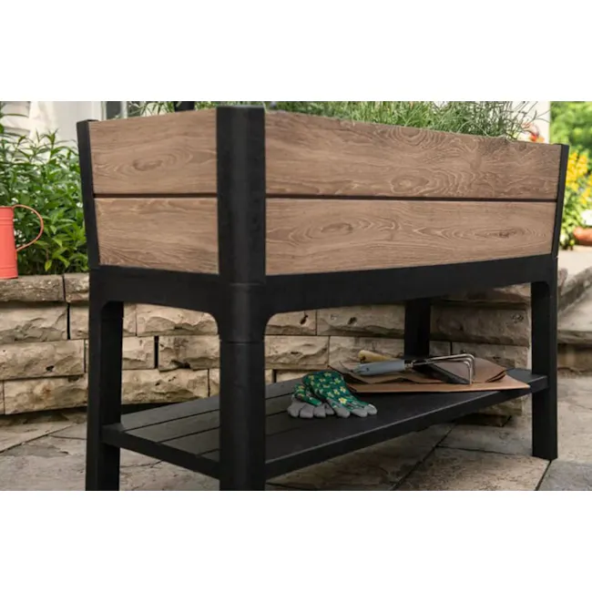 Darwin Raised Garden Bed With Shelf - Ashwood - 8