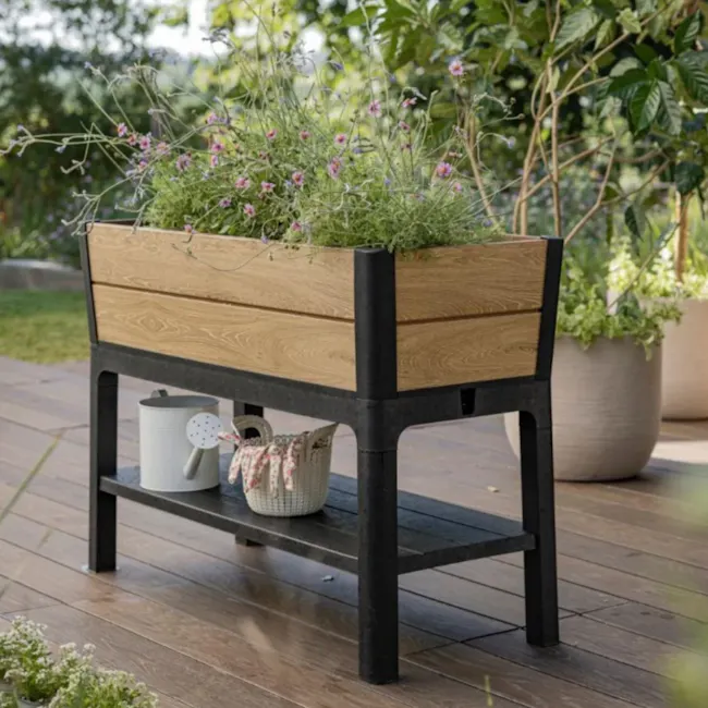 Darwin Raised Garden Bed With Shelf - Ashwood - 6