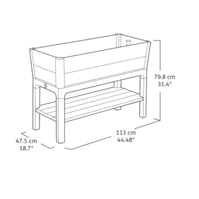 Darwin Raised Garden Bed With Shelf - Ashwood - 13