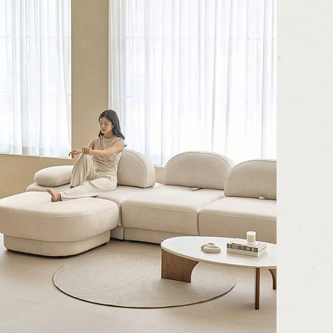 Hara 4 Seater Adjustable Chaise Sofa - 19