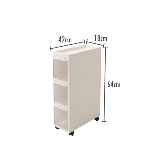 Modular 3 Tier Cabinet with Wheels - 1