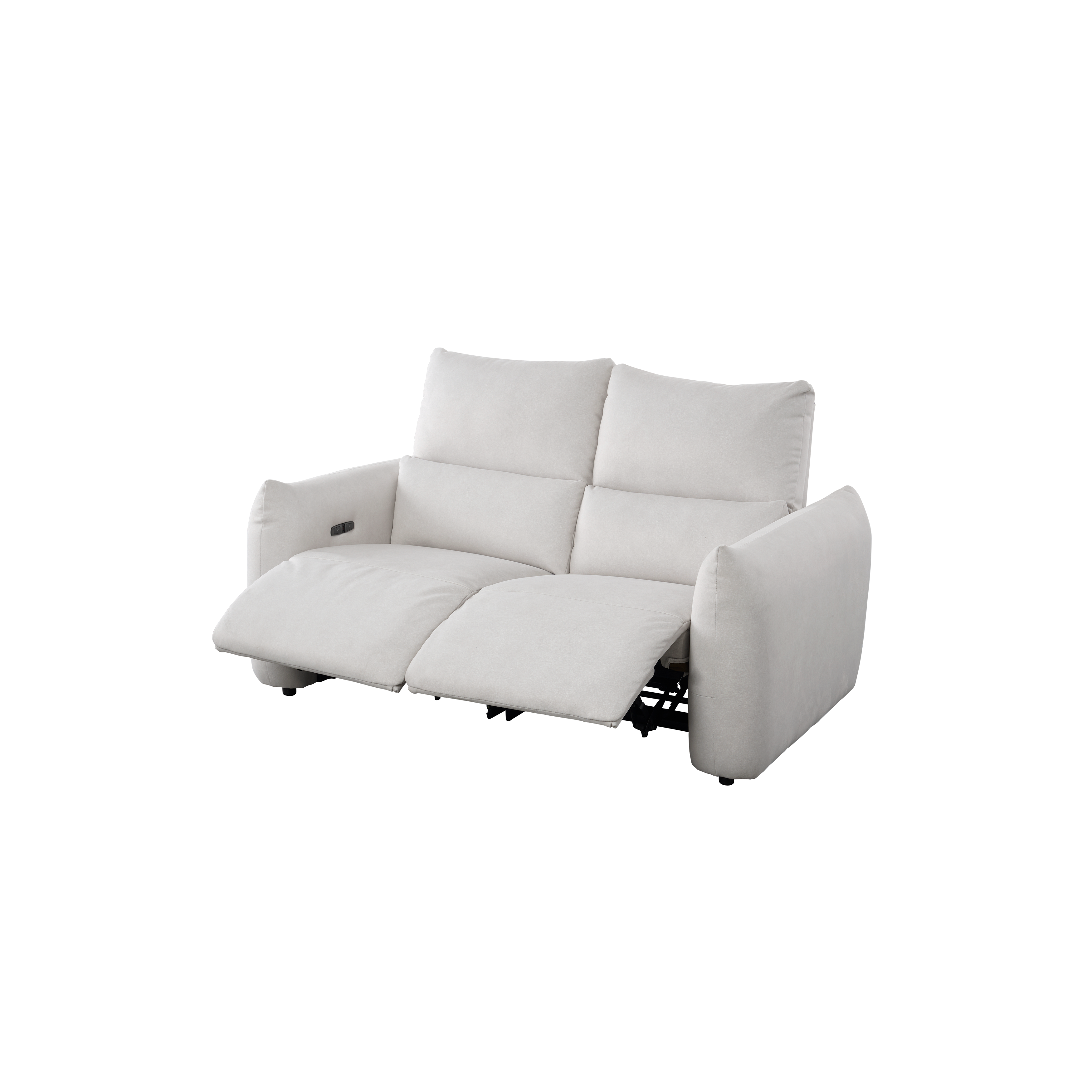 Leighton 2 Seater Power Recliner Sofa - Misty Grey (Scratch Resistant Fabric) - Zero Wall - Image 1