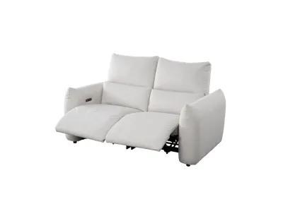 Leighton 2 Seater Power Recliner Sofa - Misty Grey (Scratch Resistant Fabric) - Zero Wall