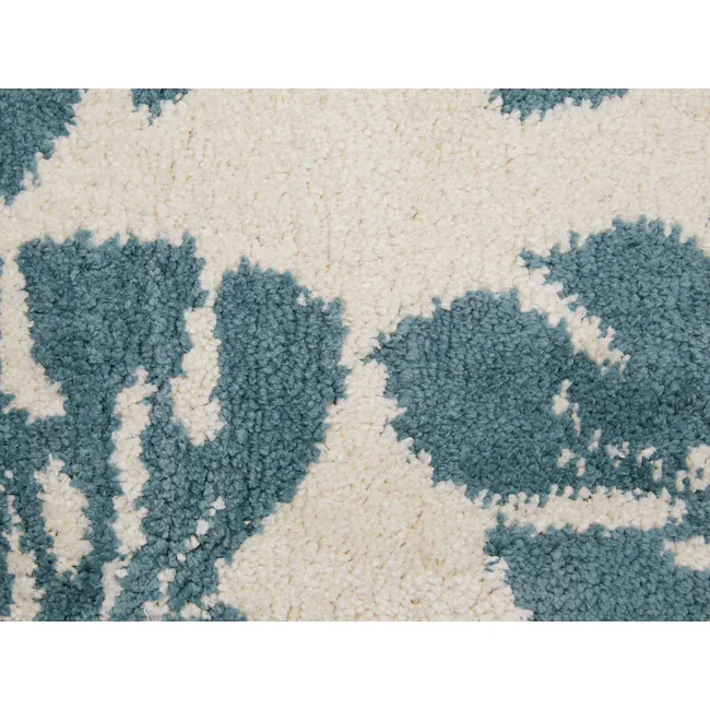 Tropical Floor Mat - Monstera - 3 - Cream, white, textured, soft, fluffy, plush, cozy, warm, inviting, comfortable
