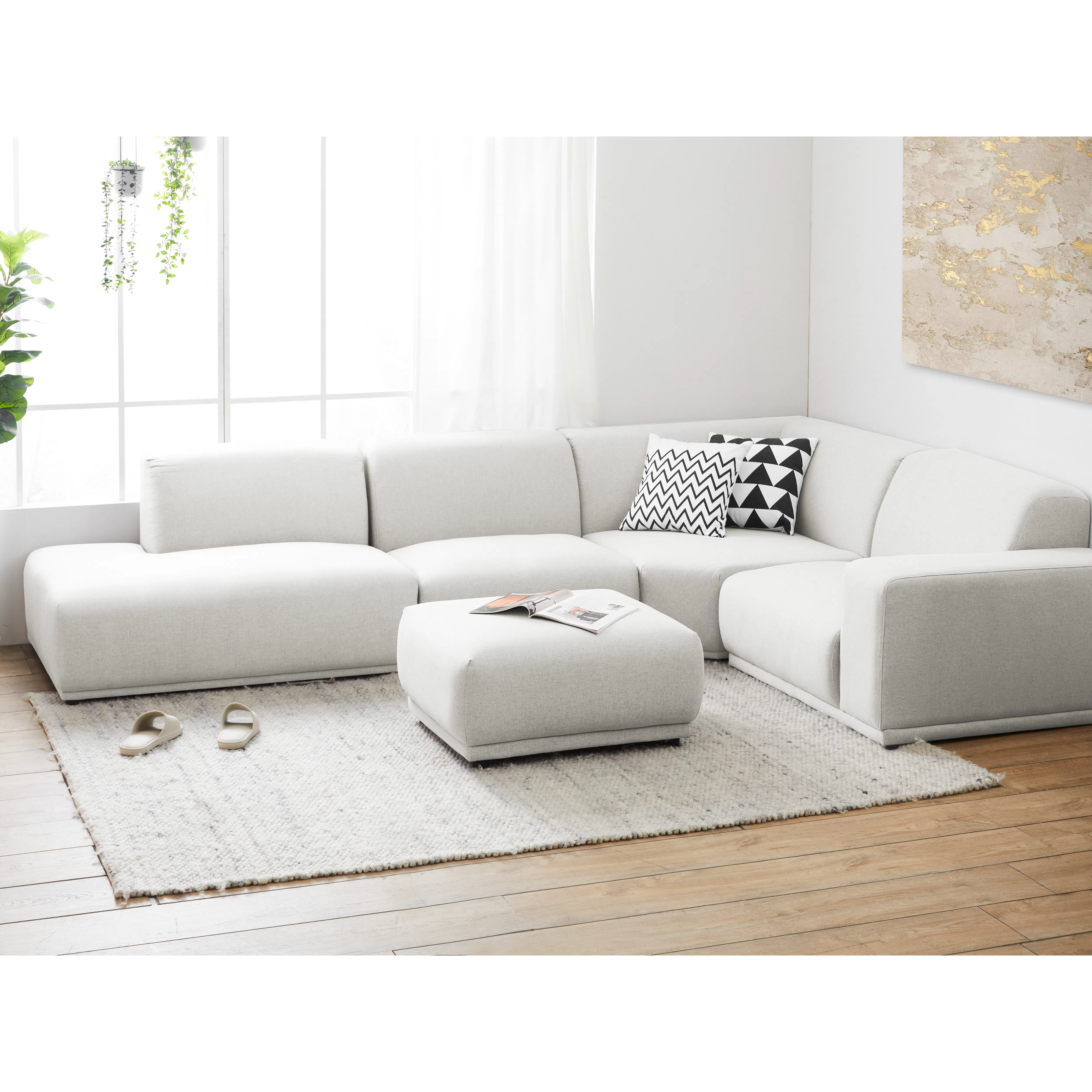 (As-is) Milan Corner Unit - Ivory (Fabric) - 7