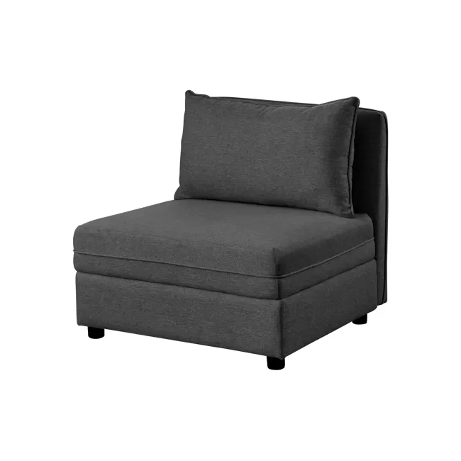 Cameron Storage Armless Unit - Orion (Fabric) - 3 - Grey upholstered armchair, modern design, comfortable seating, sleek