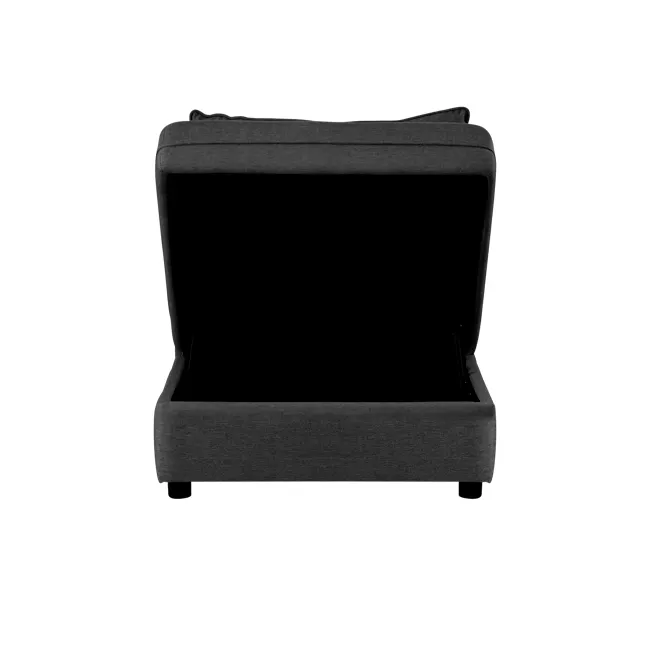 Cameron Storage Armless Unit - Orion (Fabric) - 2 - Sleek, modern design with a minimalist aesthetic, Black fabric