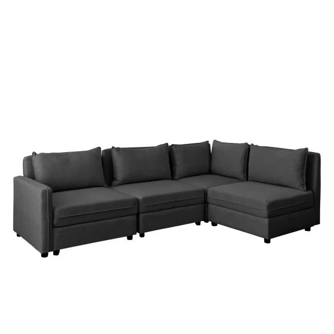 Cameron Storage Armless Unit - Orion (Fabric) - 10 - Grey upholstered sectional sofa, modern design, comfortable seating