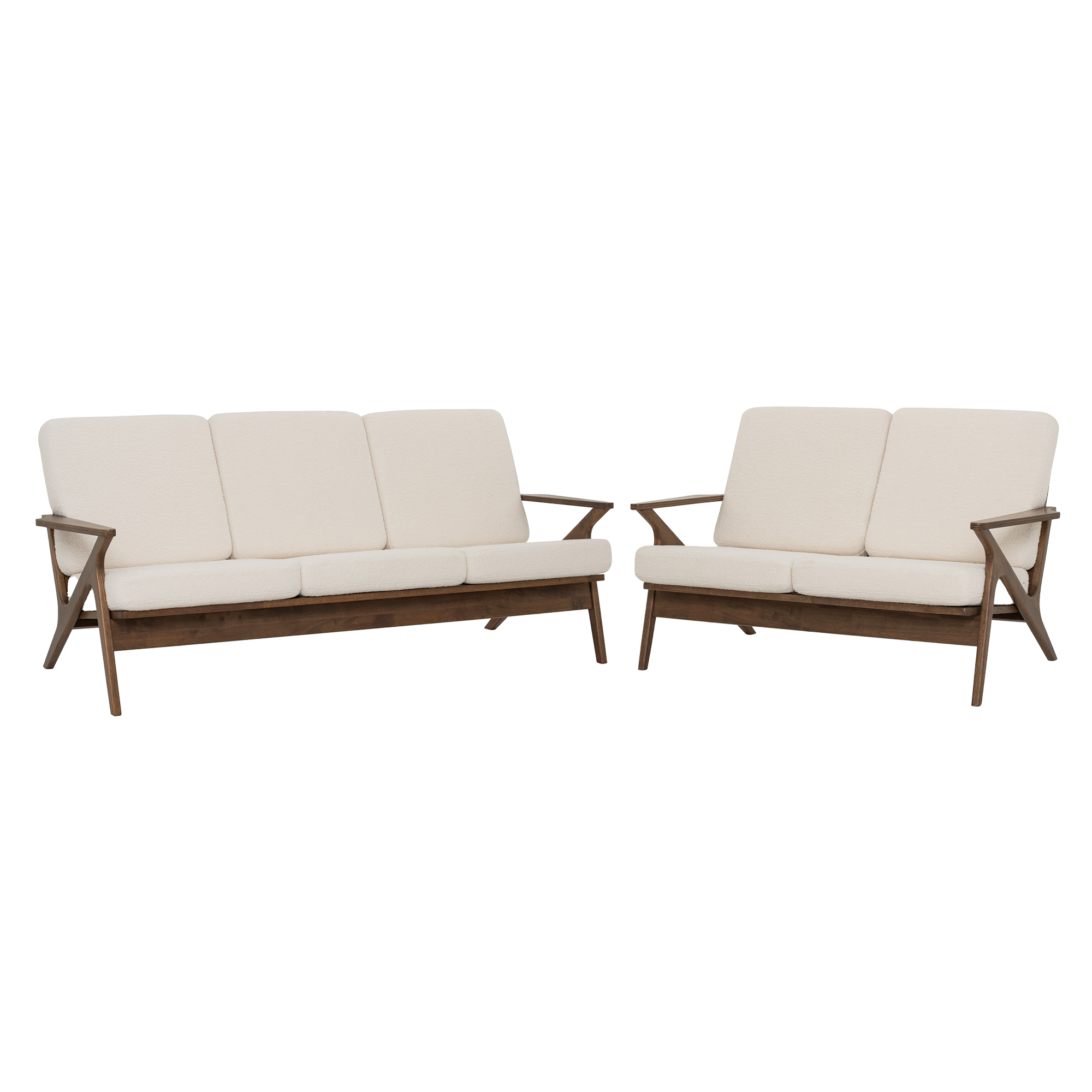 Aston 3 Seater Sofa with Aston 2 Seater Sofa - White Cream - Image 1