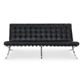Benton 3 Seater Sofa - Black (Genuine Cowhide)