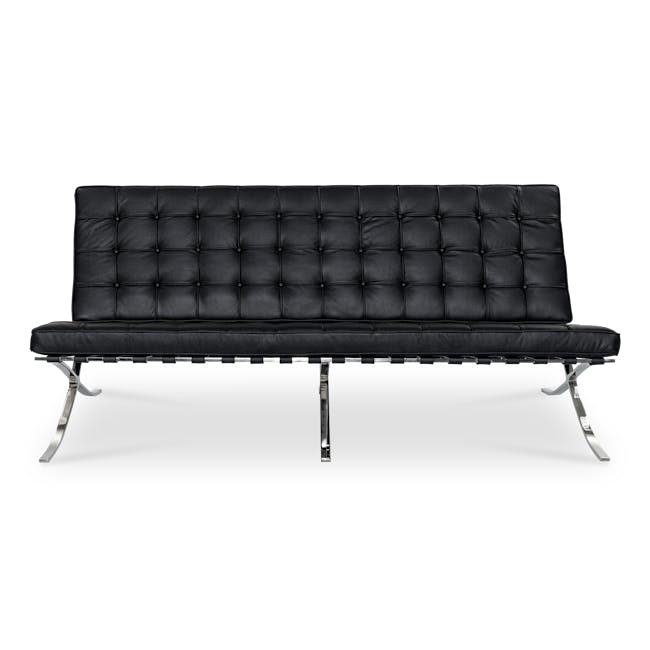 Benton 3 Seater Sofa - Black (Genuine Cowhide) - 0