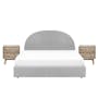Aspen King Storage Bed in Ice Grey with 2 Leland Twin Drawer Bedside Tables - 0
