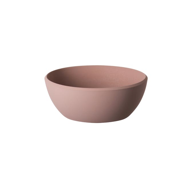 Omada REAMO Snack Bowl - Pink - 1 - Bowl, ceramic, smooth, matte finish, light brown, oval shape, hollow interior, wide rim