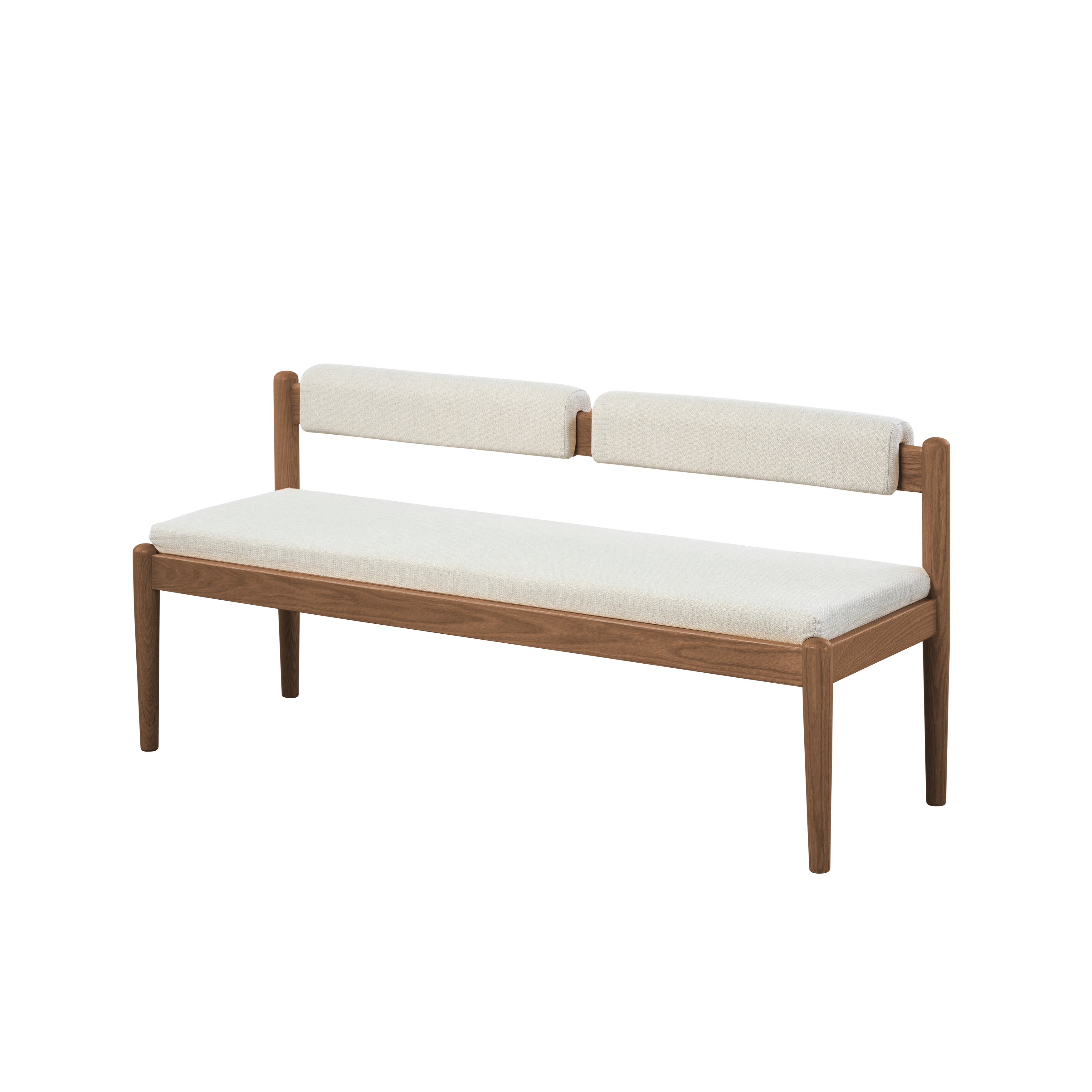 Niel Bench 1.45m - Walnut, Gravel White
