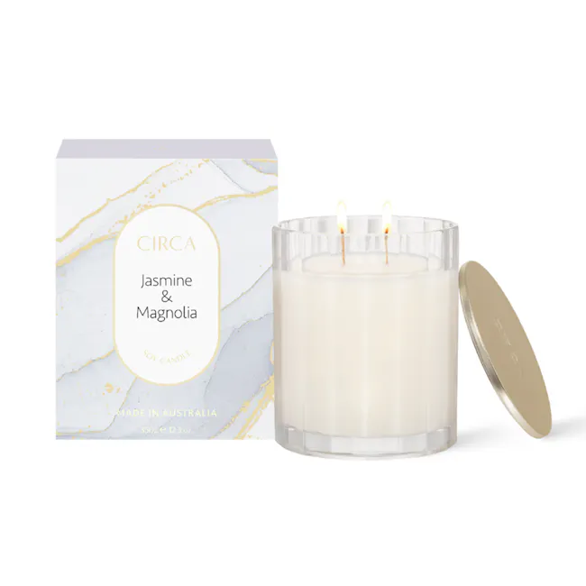 Circa Soy Candle - Jasmine & Magnolia (2 Sizes) - 1 - Circa Jasmine & Magnolia Soy Candle, Made in Australia, 350g e 3 oz