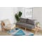 Nara 2 Seater Sofa with Side Table - Grey - 2