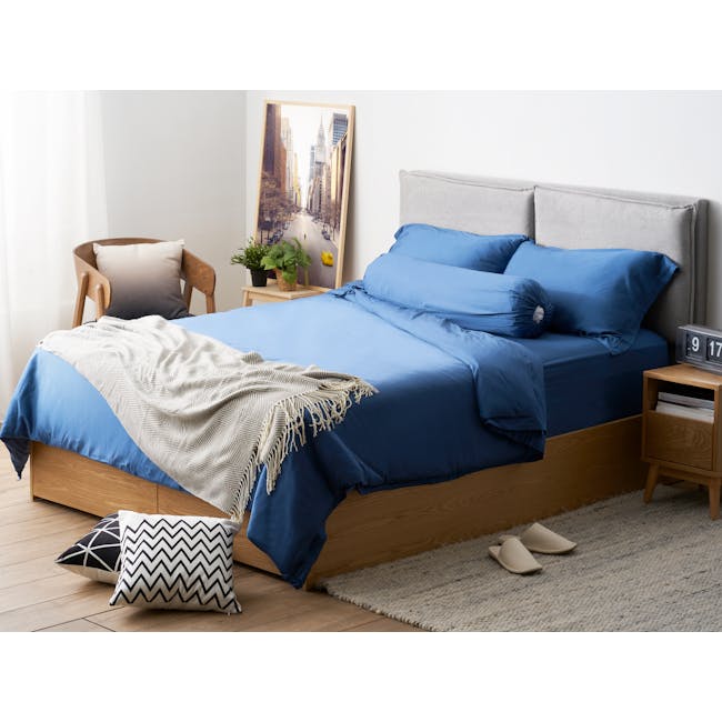 Erin Bamboo Fitted Bed Sheet - Midnight Blue (4 Sizes) - 1