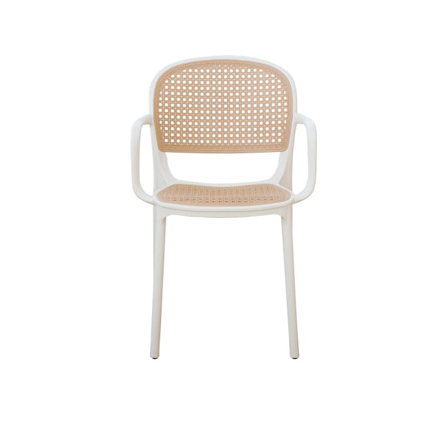 Yumi Plastic Rattan Armchair - White - 1
