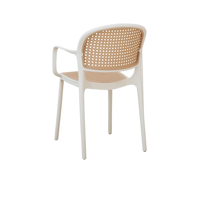 Yumi Plastic Rattan Armchair - White - 3