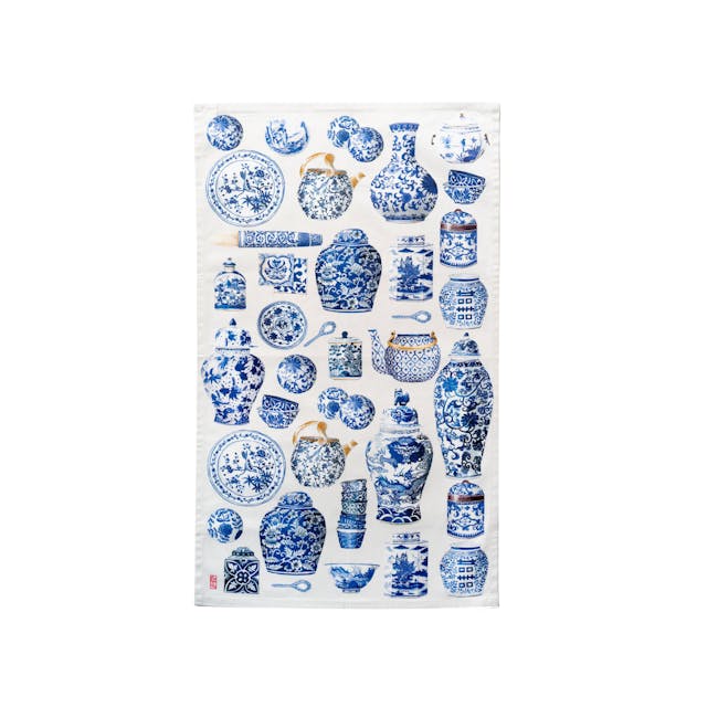 Singlapa Blue Porcelain Tea Towel - 0